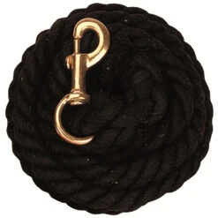 Weaver Leather - Solid Color Cotton Lead Rope With Solid Brass 225 Snap, Black