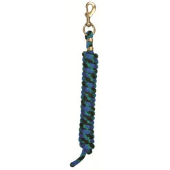 Weaver Leather - Poly Lead Rope With A Solid Brass 225 Snap, Black Green Blue