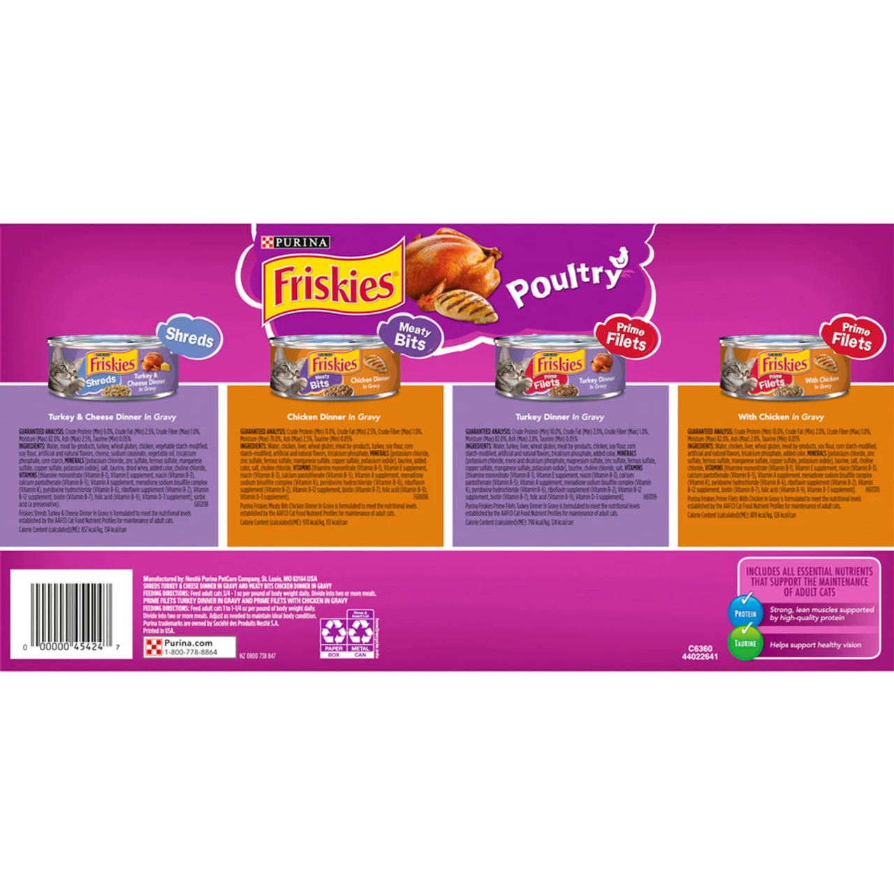 Purina Friskies Gravy Variety Pack, Poultry Shreds, Meaty Bits & Prime Filets - (32) 5.5 Oz - Image 2