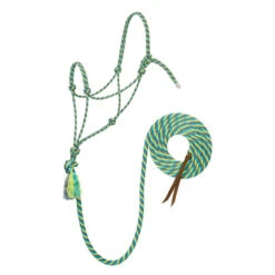 Weaver Leather- Silvertip No. 95 Average Rope Halter With 10' Lead Gray/Turquoise/Lime/Black