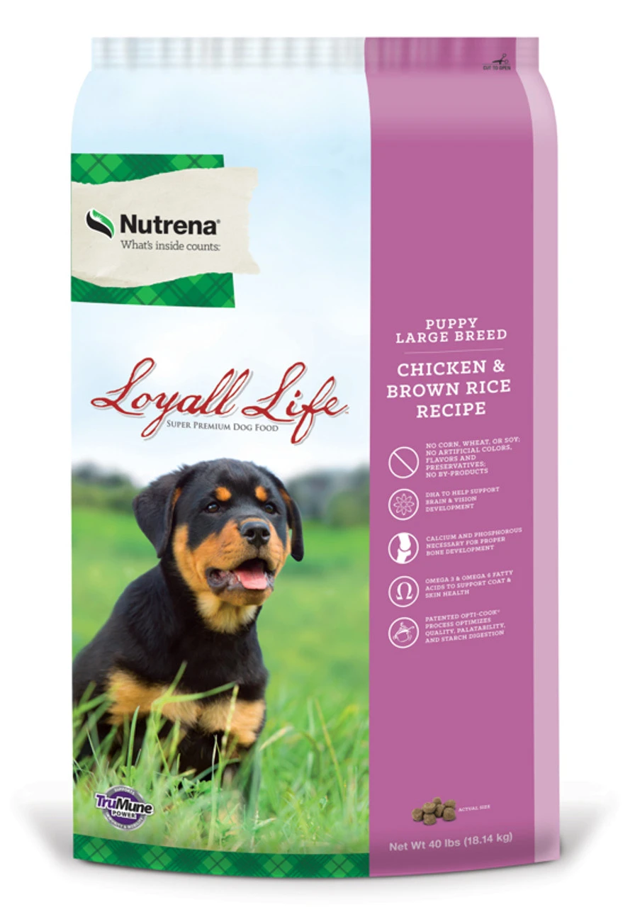 Nutrena Loyall Life Puppy Large Breed Chicken & Brown Rice - 40l