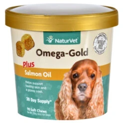 NaturVet Omega Gold Plus Salmon Oil For Dogs - 90 Soft Chews