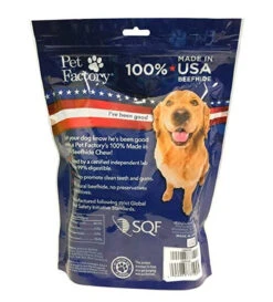 Pet Factory 100% American Beefhide Assorted Flavored (Beef & Chicken) 5" Chip Rolls 18 Pack Of Rawhide Treats