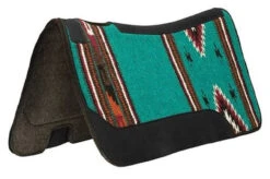 Weaver Leather Contoured Single Weave Wool Blend Felt Saddle Pad, Turquoise Pattern