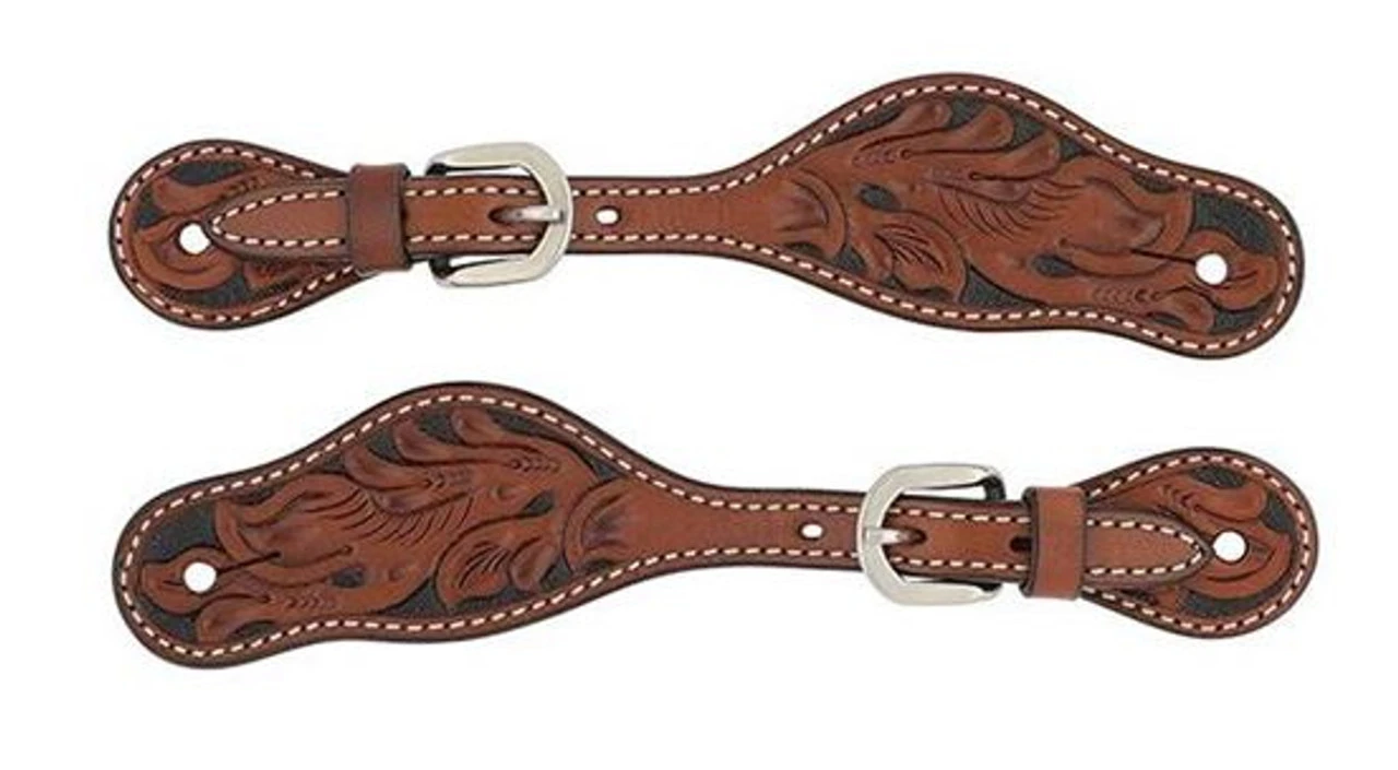 Weaver Leather Cross Floral Carved Ladies' Spur Straps