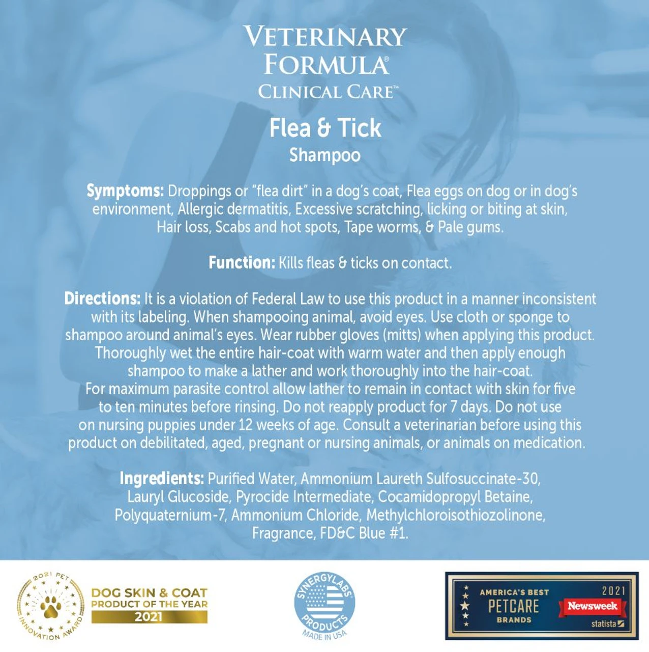 Synergy Labs Vet Clinic Care Flea & Tick Shampoo 16oz - Image 3