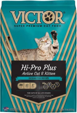 Victor Super Premium Cat Food  Hi-Pro Plus Active Cat And Kitten  Dry Cat Food For Active Cats  All Breeds And All Life Stages From Kitten To Adult, 15lb