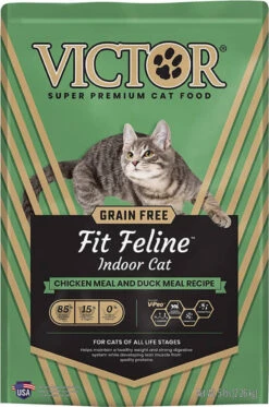 Victor Super Premium Cat Food  Grain Free Fit Feline - Dry Cat Food For Indoor Cats - For All Breeds And All Life Stages From Kitten To Adult, 5lb