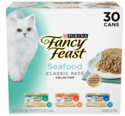 Fancy Feast Seafood Classic Pate Wet Cat Food Variety Pack - (30) 3 Oz. Cans