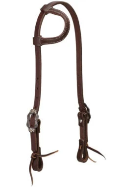 Weaver Leather Working Tack Headstall Sliding Ear With Floral Buckles