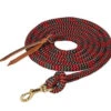 Weaver Leather Poly Cowboy Lead With Snap Black/Red/Gray 5/8'X10"