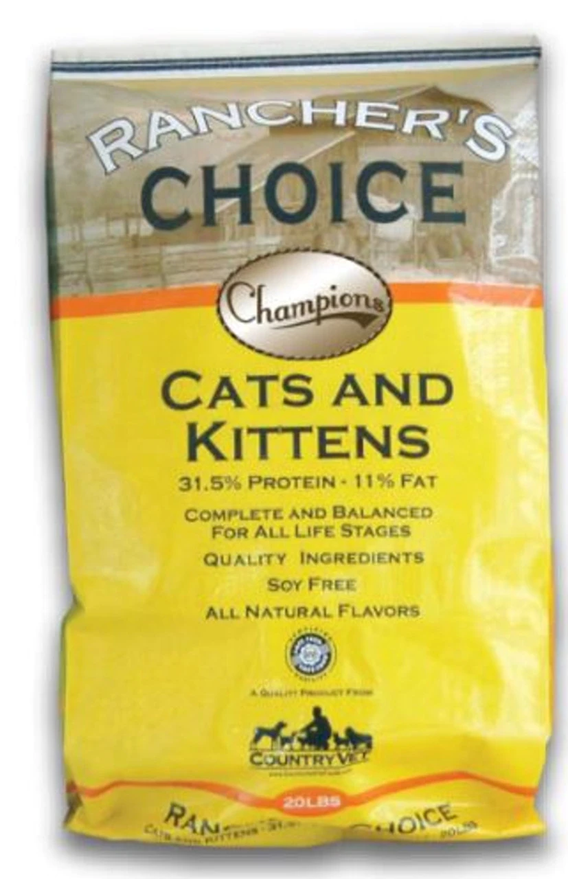 Country Vet Rancher's Choice Champions Cats & Kittens Soy-Free Cat Food - 40 Lbs.