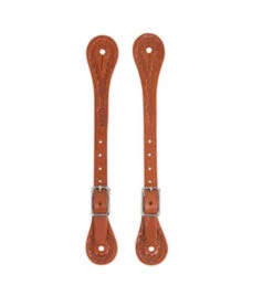 Weaver Leather Barbed Wire Spur Straps, Russet