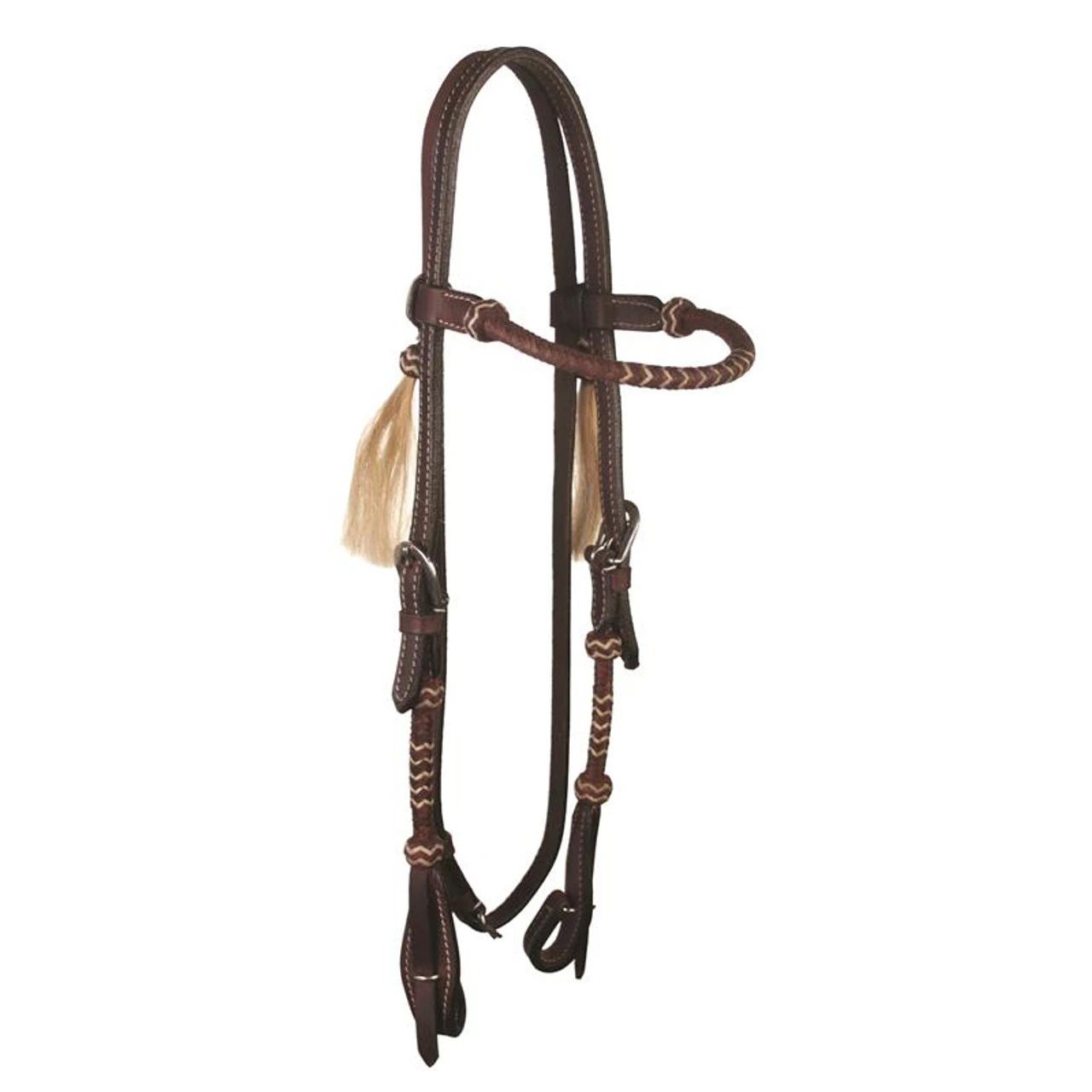 Buffalo Leather - Headstall Rawhide Brow Band And Cheek